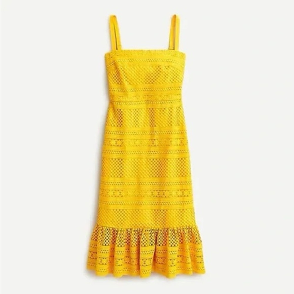 J Crew Geometric Lace Midi Dress